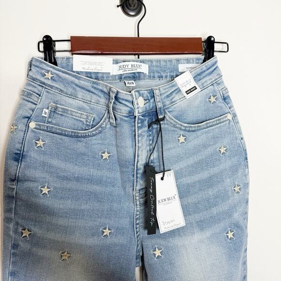 Judy Blue High Rise Skinny Fit Embroidered Stars Stretch Jeans Women’s Size 3/26 - Picture 7 of 8